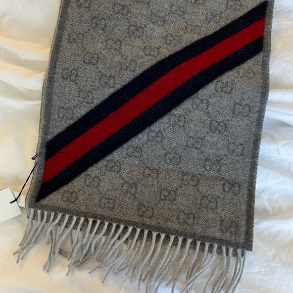 Gucci New Nikky Wool Scarf Gray - Picture 6 of 6